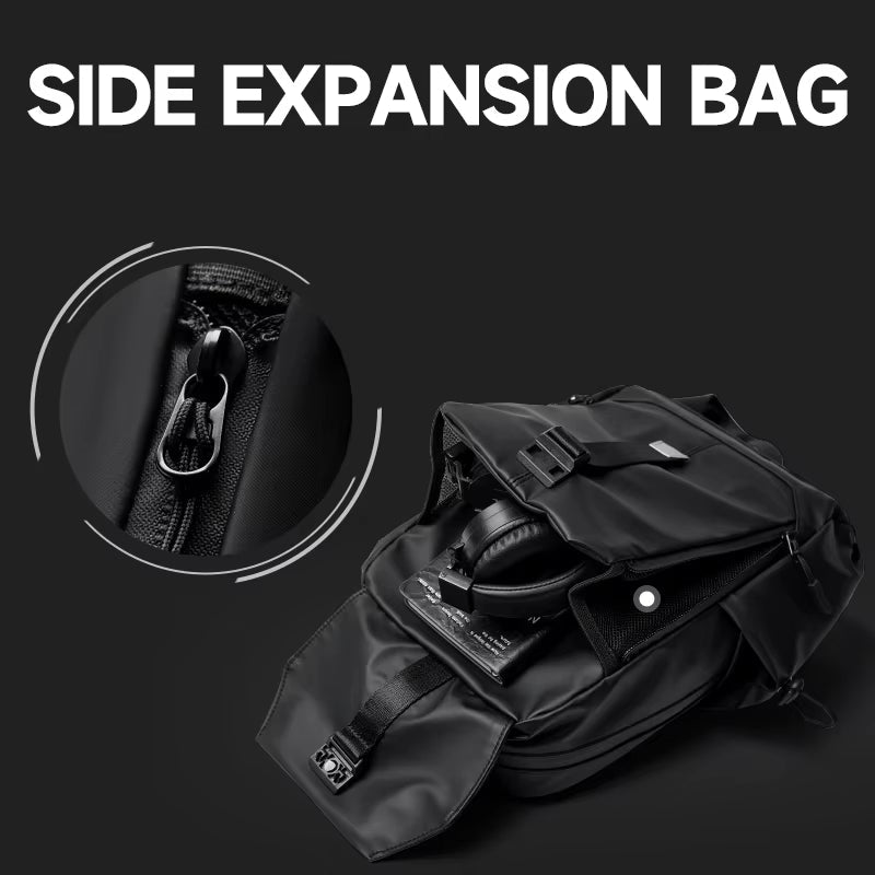 Fashion Design Causal Crossbody Bag for Men Cycling Outdoor PVC Leather Men'S Chest Bag Travel Waterproof Sling Shoulder Bags - MCROONS.COM