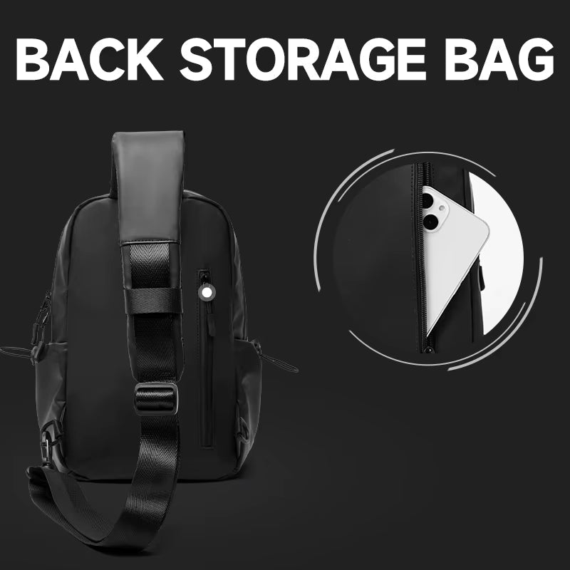 Fashion Design Causal Crossbody Bag for Men Cycling Outdoor PVC Leather Men'S Chest Bag Travel Waterproof Sling Shoulder Bags - MCROONS.COM