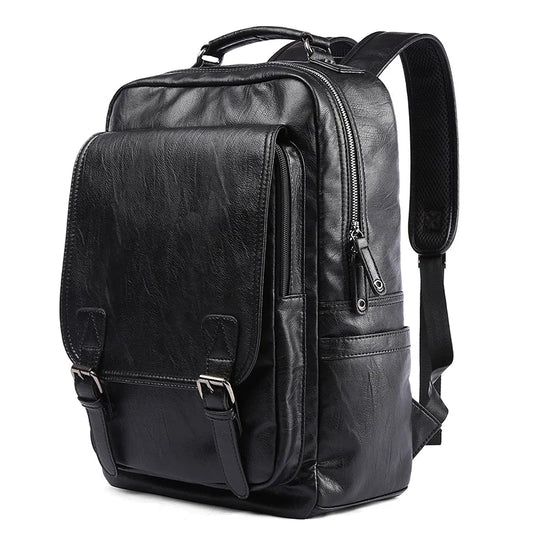 Fashion PU Laptop Backpack Travelling Waterproof PU Leather Laptop Backpack for Men Backpack - MCROONS.COM