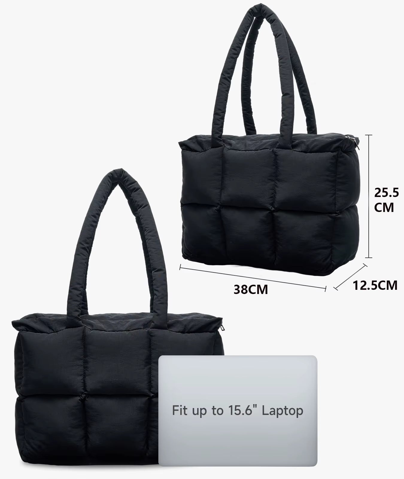 Fashion Soft Puffer Lady Shoulder Bags Winter Cotton Padded Women Quilted Sling Tote Puffer Bag - MCROONS.COM