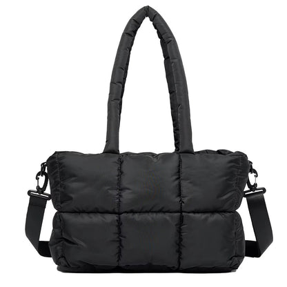 Fashion Soft Puffer Lady Shoulder Bags Winter Cotton Padded Women Quilted Sling Tote Puffer Bag - MCROONS.COM