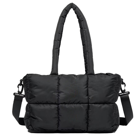 Fashion Soft Puffer Lady Shoulder Bags Winter Cotton Padded Women Quilted Sling Tote Puffer Bag - MCROONS.COM