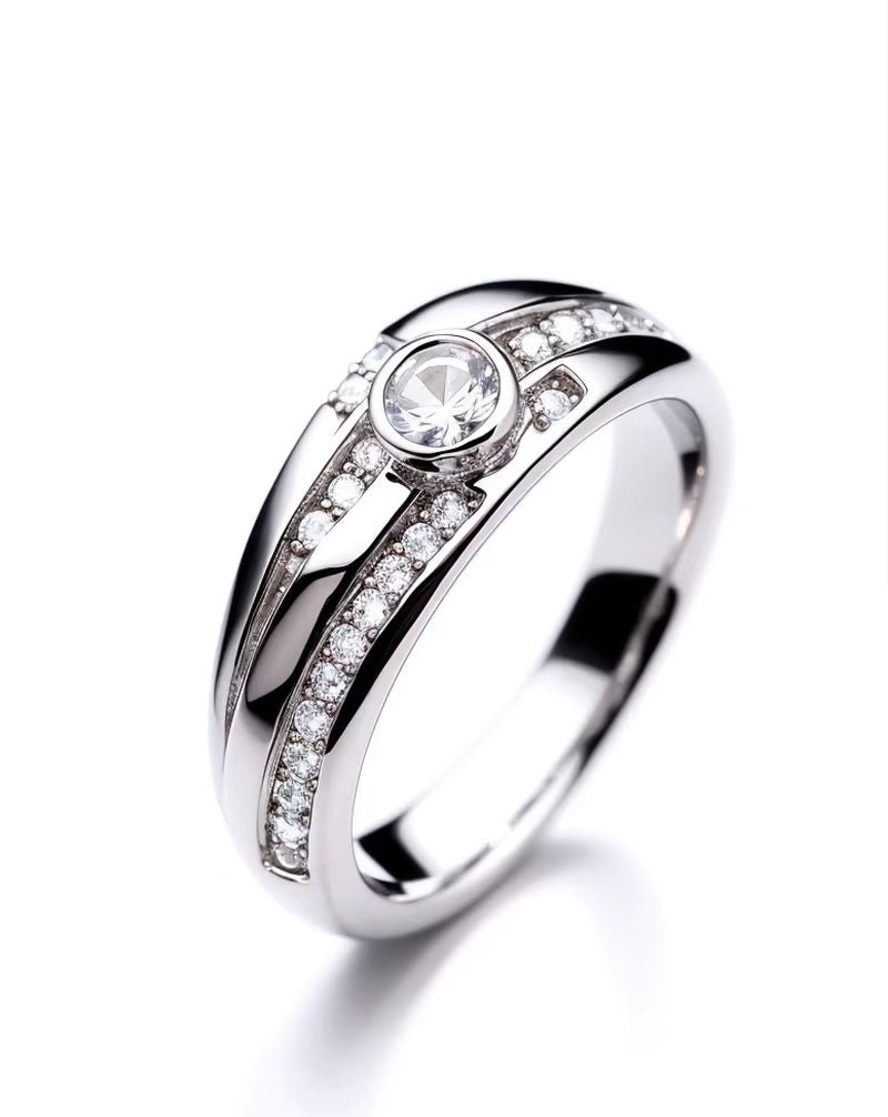 Fashionable Jewelry Pure Silver Women'S Vintage Ring Plated with Rhodium 925 Silver - MCROONS.COM
