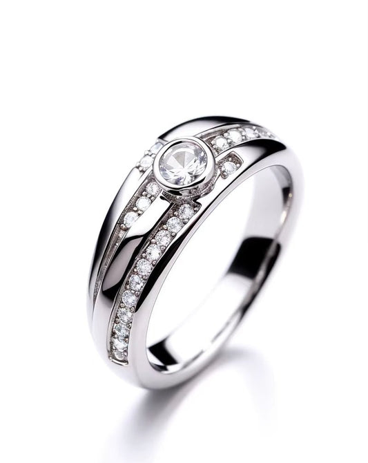 Fashionable Jewelry Pure Silver Women'S Vintage Ring Plated with Rhodium 925 Silver - MCROONS.COM