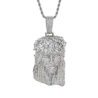 Fine Hip - Hop Iced Out CZ Jesus Pendant Gold - Plated Shiny Zircon Charms Pendants Men'S and Women'S Rap Jewelry Wholesale - MCROONS.COM