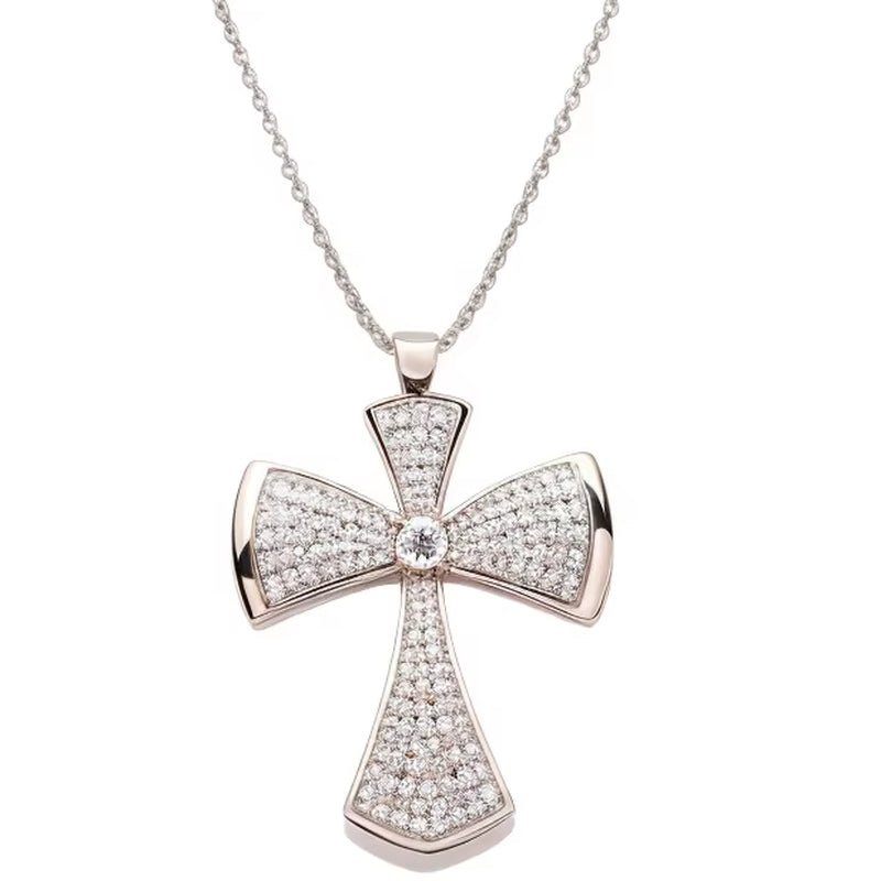 Fine Jewelry Cross Pendant & Charms Sterling Silver Jewelry Religious Party Zircon Sterling Silver 925 Jewellery Pendant Chain - MCROONS.COM