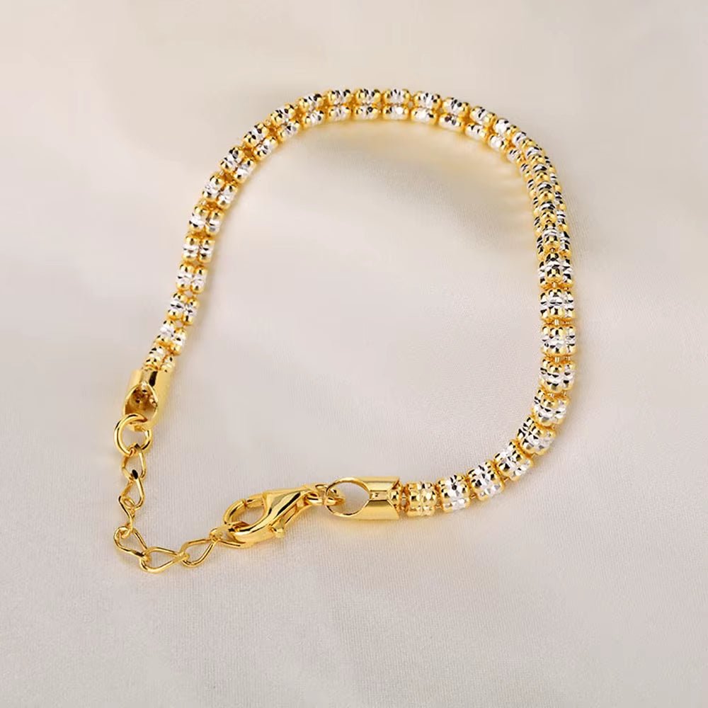 Fine Jewelry S925 Sterling Silver Chain Link Bracelet 4Mm Gold Plated Fine Chain Adjustable Bracelets for Women - MCROONS.COM
