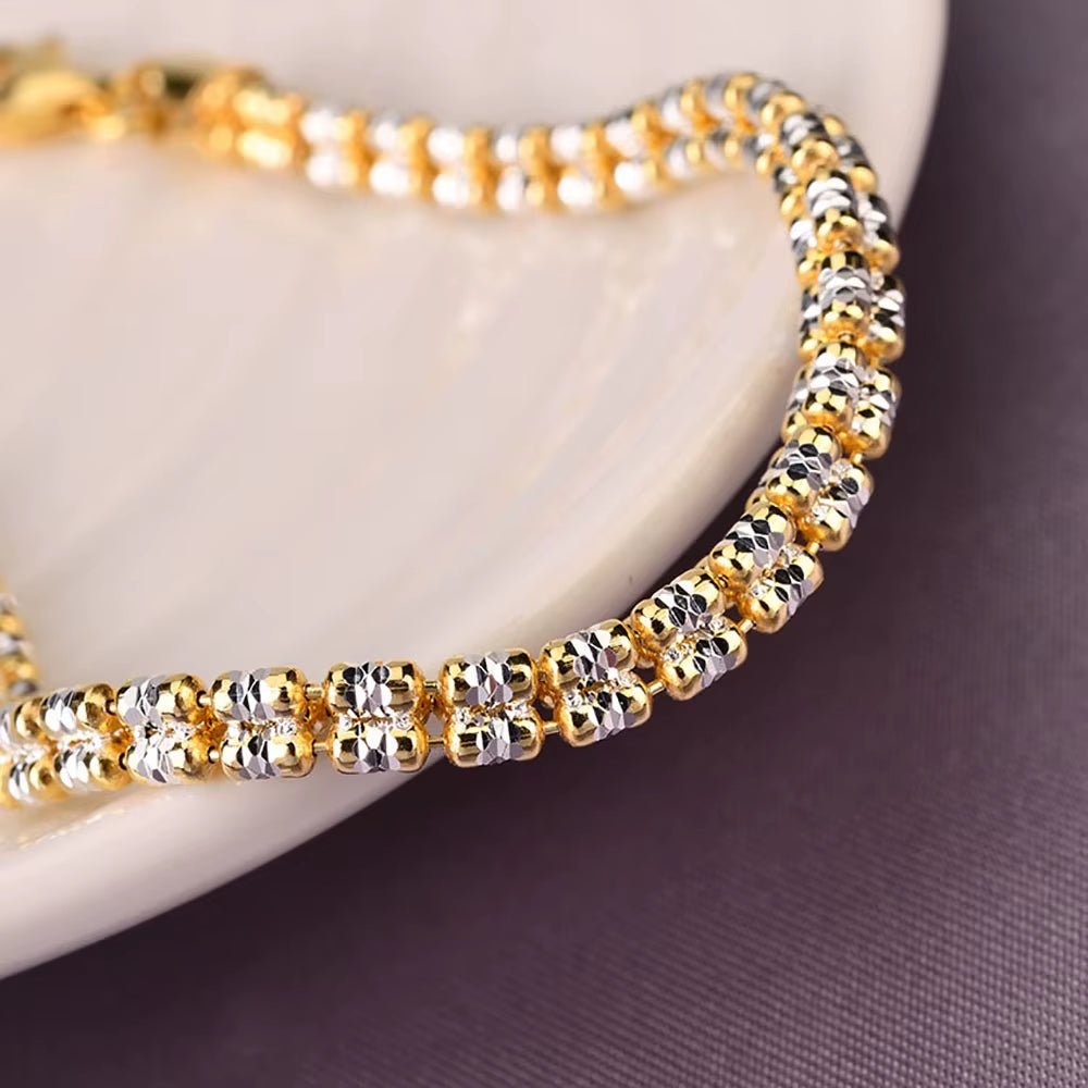 Fine Jewelry S925 Sterling Silver Chain Link Bracelet 4Mm Gold Plated Fine Chain Adjustable Bracelets for Women - MCROONS.COM
