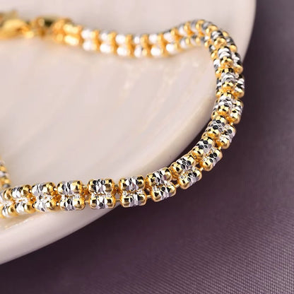 Fine Jewelry S925 Sterling Silver Chain Link Bracelet 4Mm Gold Plated Fine Chain Adjustable Bracelets for Women - MCROONS.COM