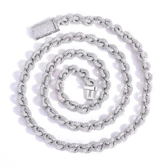 Flip Buckle O Shaped Design Chain Necklace 8Mm Iced Out Zircon Bling Choker Hip Hop Luxury Jewelry for Men Women