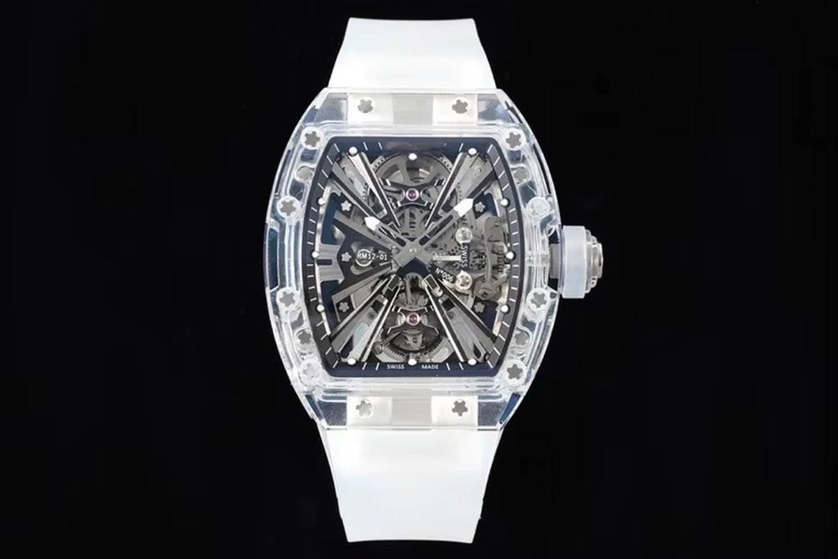 High - Quality Black Carbon Fiber Mechanical Watch - Ultra - Thin Sports RM055 Watch - MCROONS.COM