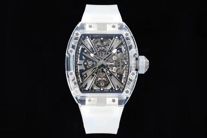 High - Quality Black Carbon Fiber Mechanical Watch - Ultra - Thin Sports RM055 Watch - MCROONS.COM