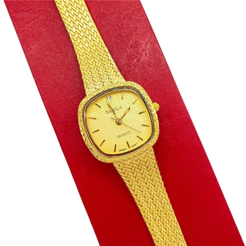 High Quality Brass Band Women Watch Square Small Dial Thin Waterproof Simple Retro Inlaid Diamonds - MCROONS.COM