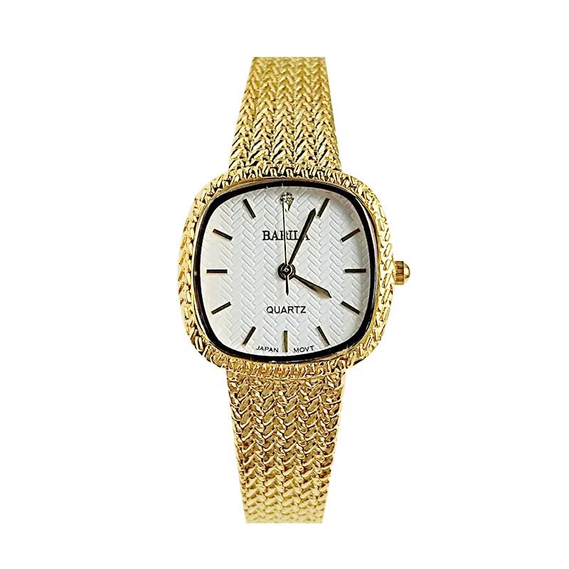 High Quality Brass Band Women Watch Square Small Dial Thin Waterproof Simple Retro Inlaid Diamonds - MCROONS.COM