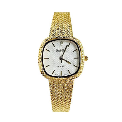 High Quality Brass Band Women Watch Square Small Dial Thin Waterproof Simple Retro Inlaid Diamonds - MCROONS.COM