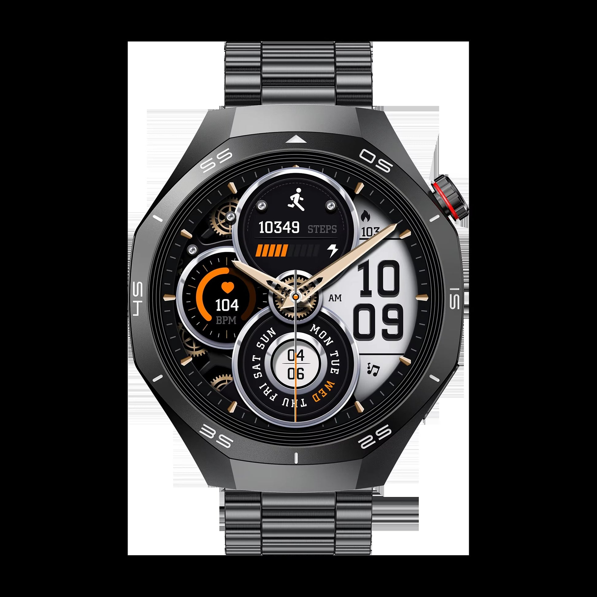 HW95 Black Metal Inteligentes Sport Smart Waterproof Watch Unisex Fitness Outdoor Call Blood Oxygen Multifunction Smartwatch - MCROONS.COM