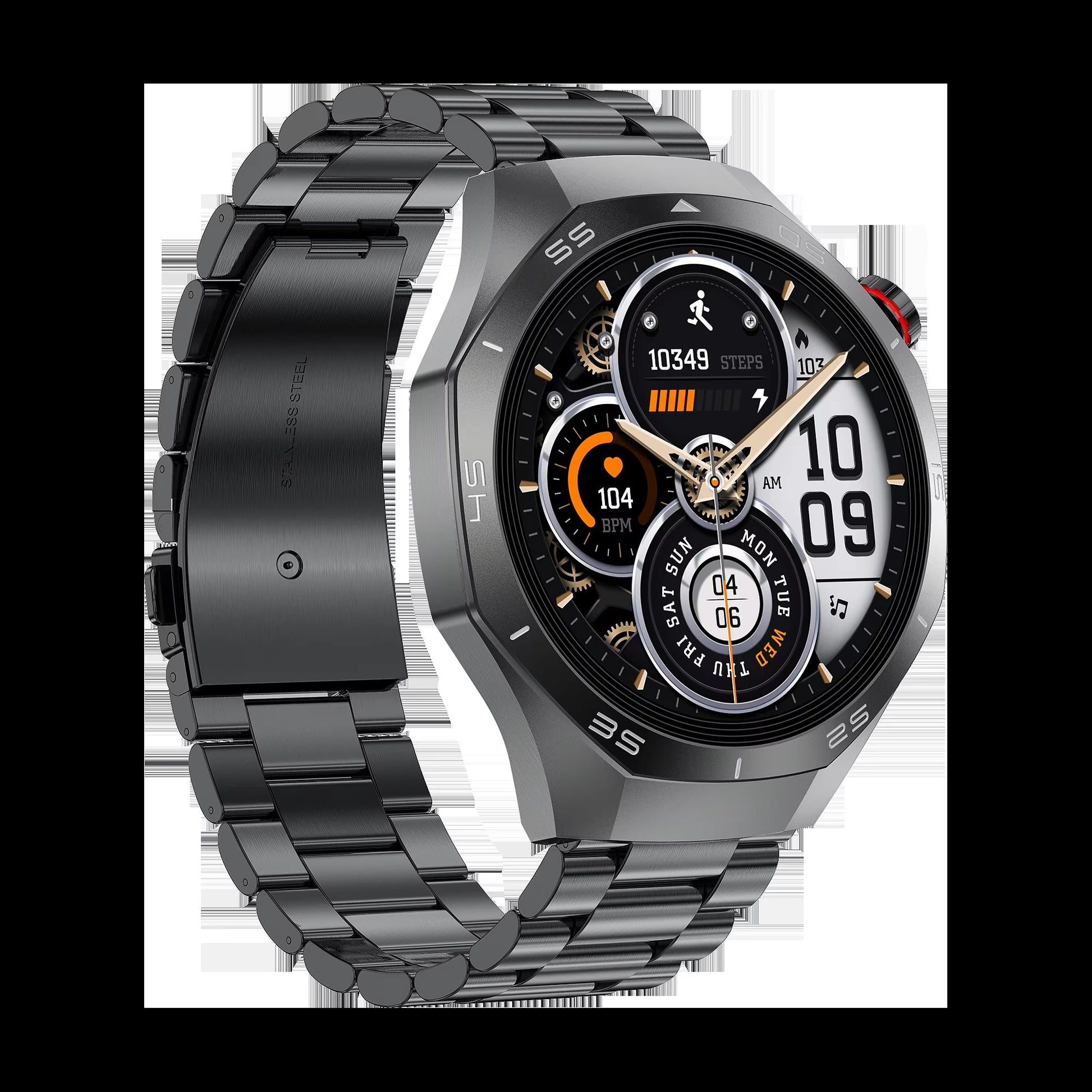 HW95 Black Metal Inteligentes Sport Smart Waterproof Watch Unisex Fitness Outdoor Call Blood Oxygen Multifunction Smartwatch - MCROONS.COM