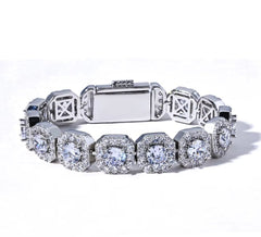 Iced Out Zircon Bracelet Gold Plated 10/12Mm Clustered Tennis Chain Women Hip Hop Bling Jewelry