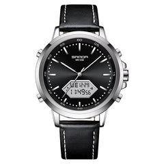 Innovation SANDA Irregular Hexagonal Triple Needle 12/24 Hours Sports Watches Men Wrist Waterproof Digital Trendy Texture