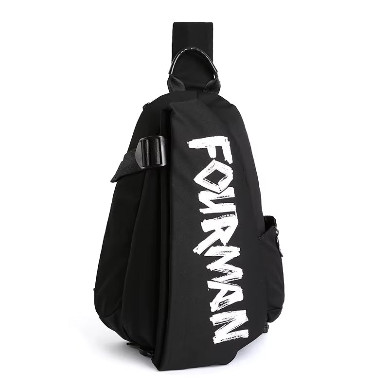 Korean Unisex Crossbody Bags Chest Bags Black White Bags Custom Single Shoulder Waterproof Polyester Fashionable Unisex Handbags - MCROONS.COM