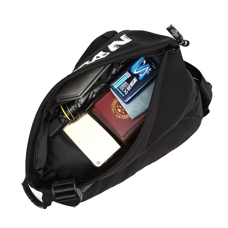 Korean Unisex Crossbody Bags Chest Bags Black White Bags Custom Single Shoulder Waterproof Polyester Fashionable Unisex Handbags - MCROONS.COM