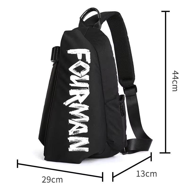 Korean Unisex Crossbody Bags Chest Bags Black White Bags Custom Single Shoulder Waterproof Polyester Fashionable Unisex Handbags - MCROONS.COM