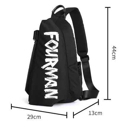 Korean Unisex Crossbody Bags Chest Bags Black White Bags Custom Single Shoulder Waterproof Polyester Fashionable Unisex Handbags - MCROONS.COM