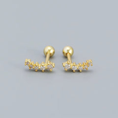 KR Colored Zircon Earrings S925 Sterling Silver Ins Style Flower Inlaid Diamond Screws Earrings Wholesale