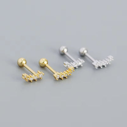 KR Colored Zircon Earrings S925 Sterling Silver Ins Style Flower Inlaid Diamond Screws Earrings Wholesale - MCROONS.COM