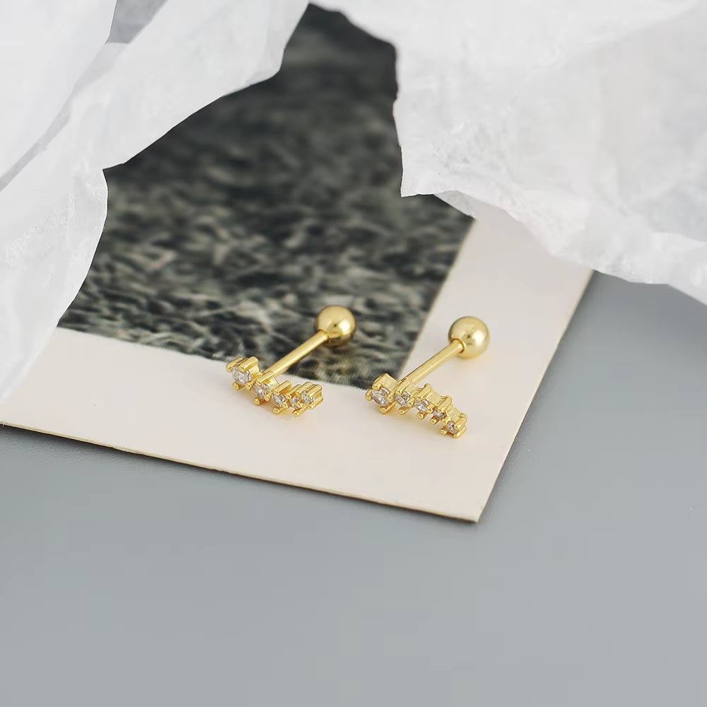 KR Colored Zircon Earrings S925 Sterling Silver Ins Style Flower Inlaid Diamond Screws Earrings Wholesale - MCROONS.COM