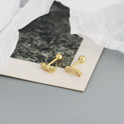 KR Colored Zircon Earrings S925 Sterling Silver Ins Style Flower Inlaid Diamond Screws Earrings Wholesale - MCROONS.COM