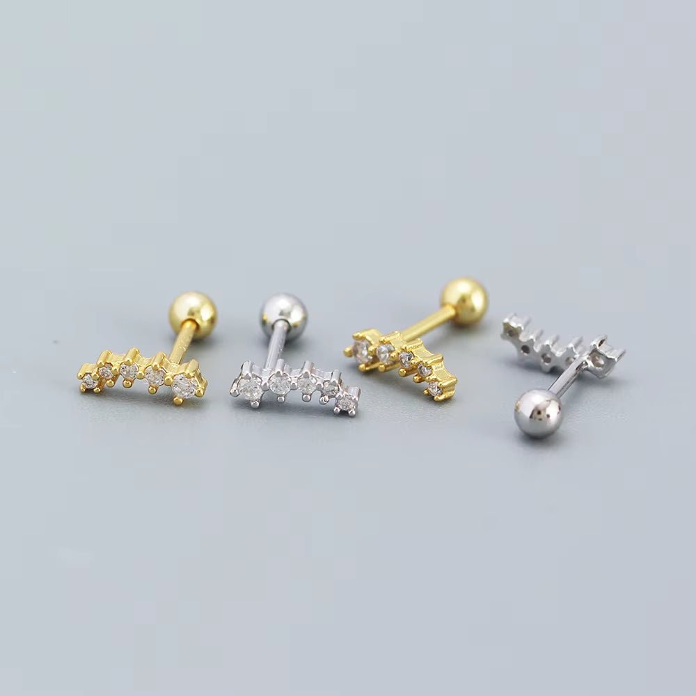 KR Colored Zircon Earrings S925 Sterling Silver Ins Style Flower Inlaid Diamond Screws Earrings Wholesale - MCROONS.COM