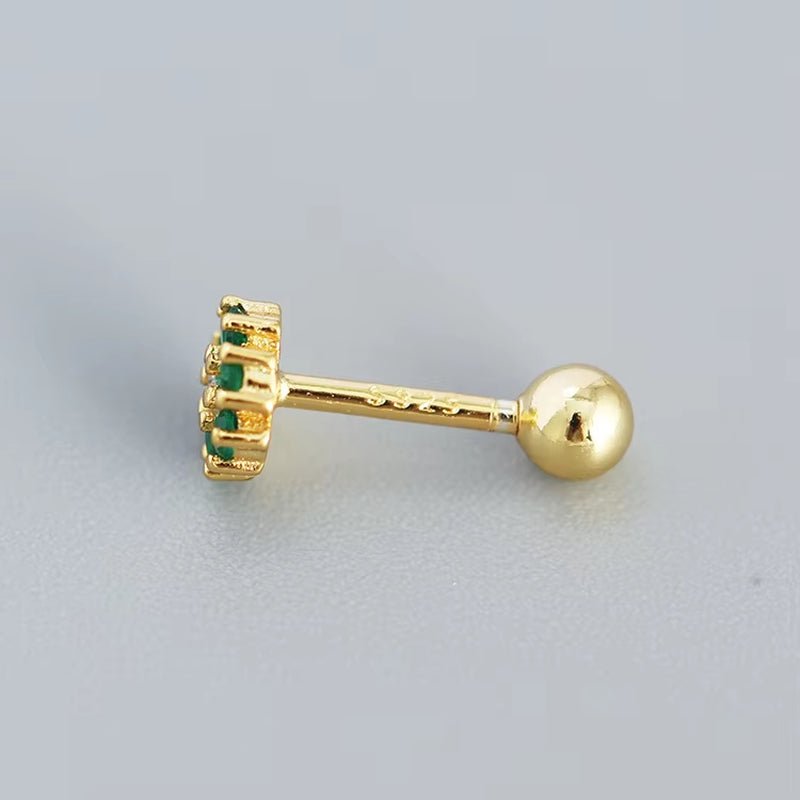 KR Colored Zircon Earrings S925 Sterling Silver Ins Style Flower Inlaid Diamond Screws Earrings Wholesale - MCROONS.COM