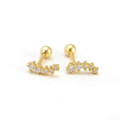 KR Colored Zircon Earrings S925 Sterling Silver Ins Style Flower Inlaid Diamond Screws Earrings Wholesale - MCROONS.COM