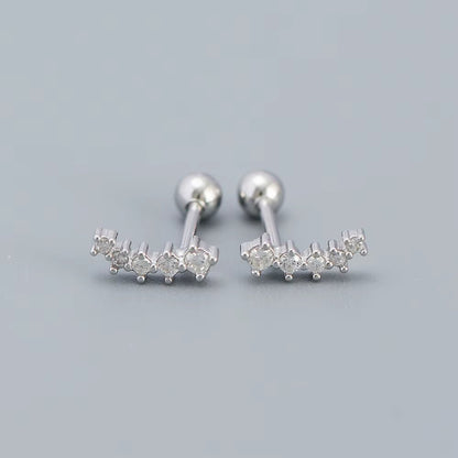 KR Colored Zircon Earrings S925 Sterling Silver Ins Style Flower Inlaid Diamond Screws Earrings Wholesale - MCROONS.COM
