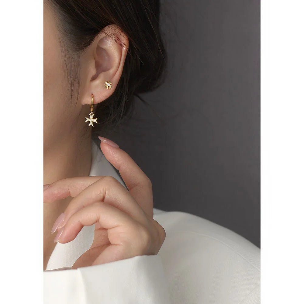 KR Europe and America S925 Silver Ear Bone Nails Ins Cross Screws Earrings Sleep without Removing Earrings Wholesale for Women - MCROONS.COM