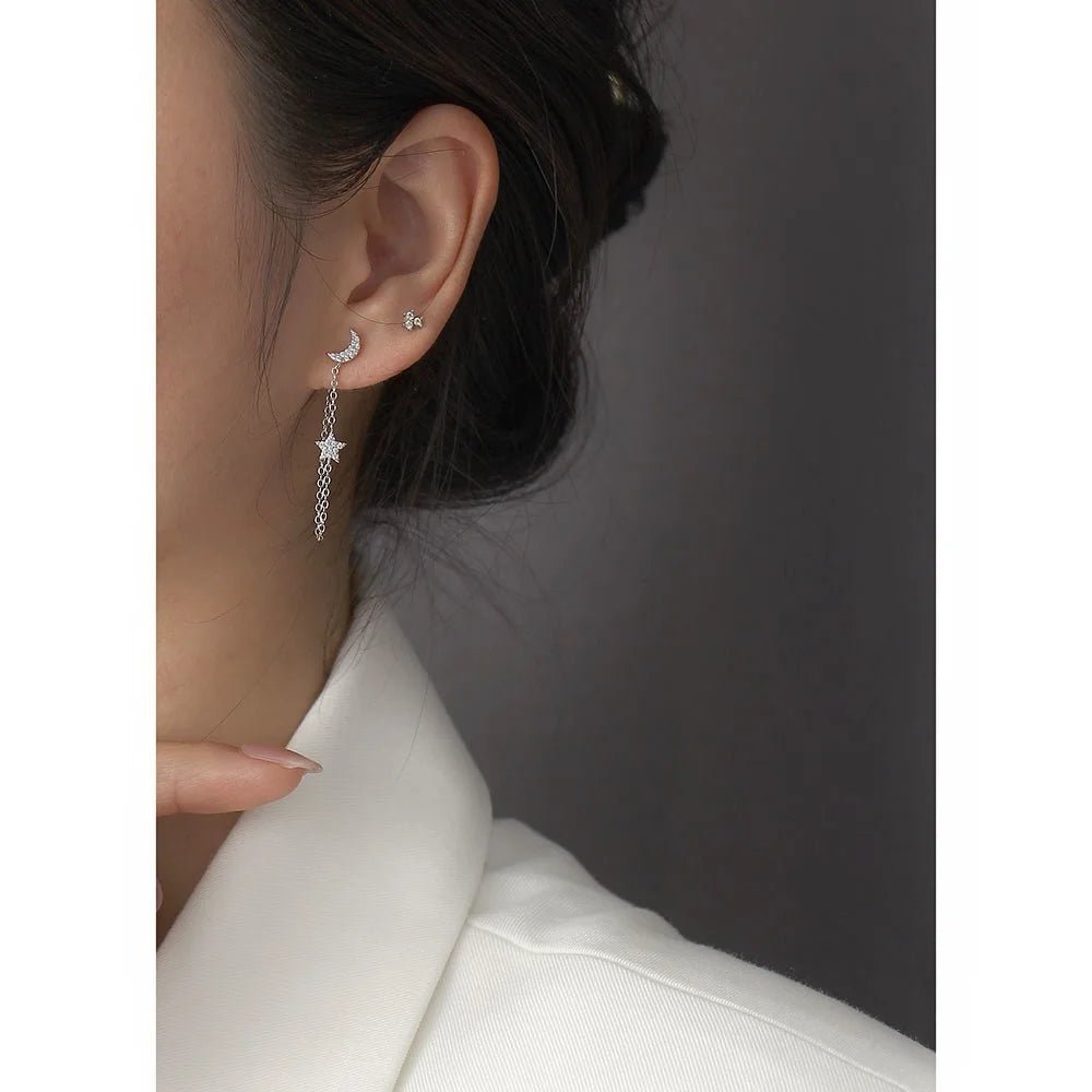 KR S925 Silver Instagram Flower Set Diamond Mini Screw Ear Studs Earbone Studs Sweet Earrings - MCROONS.COM