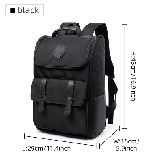 Laptop Backpack Leisure School Bag Stylish Daypack Large Capacity Fashion High Quality Waterproof for Men Black Polyester MOYYI - MCROONS.COM