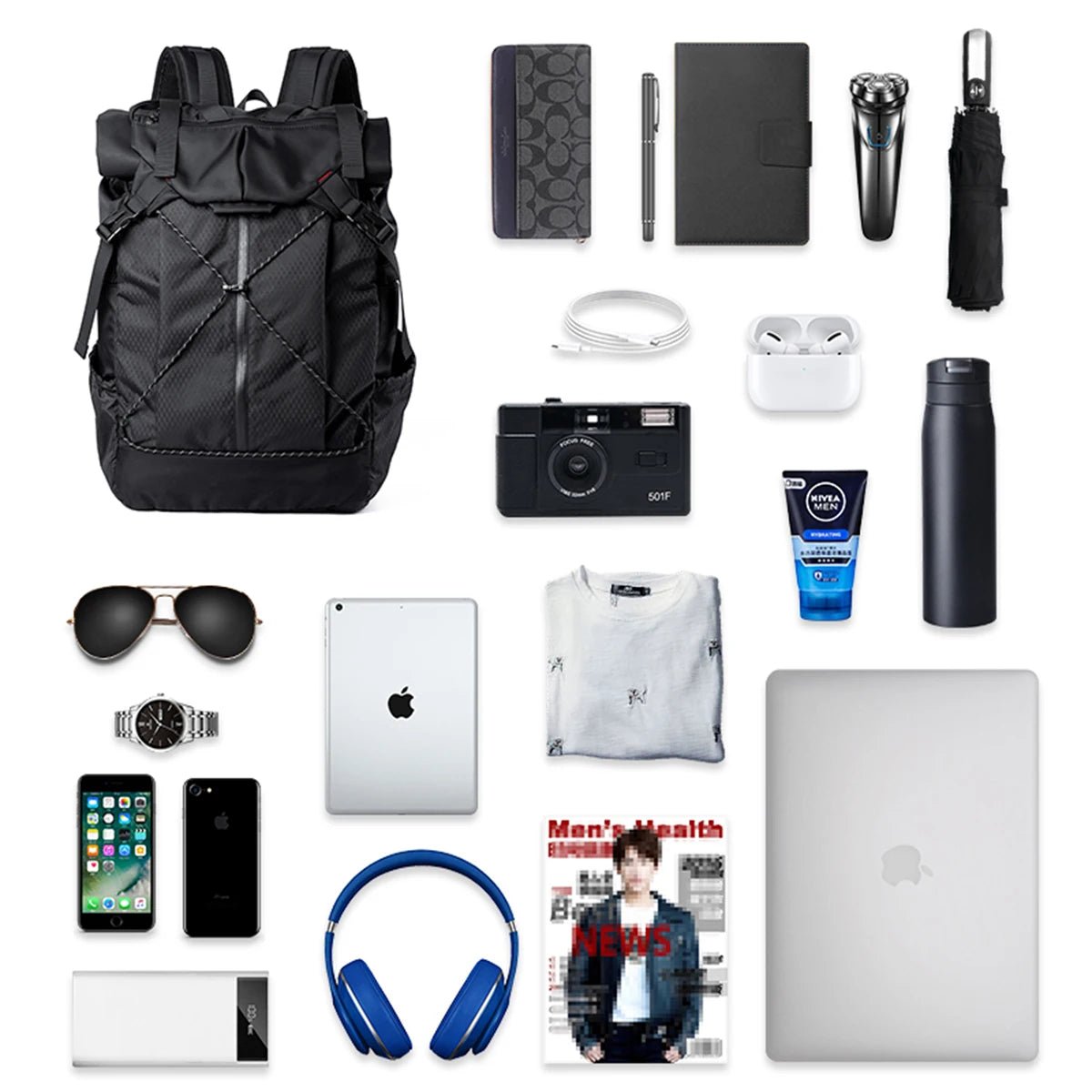 Large Capacity Men Laptop Backpack Bags for Men Outdoor Travel Backpack - MCROONS.COM