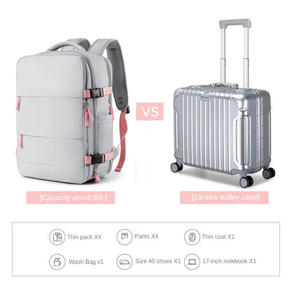 Large - Capacity Outdoor Leisure Travel Zipper Backpack Purple Women Backpack Foldable Multifunction Travel Backpack - MCROONS.COM