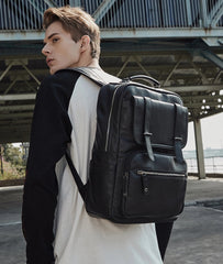 Leather PU Backpack Men Mochila Laptop Backpack School Travel Leather Backpack