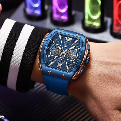 LIGE 89108 Business Wristwatch Waterproof Sport Men'S Watch Casual Silicone Date Quartz Wrist Watches for Men Relogio Masculino - MCROONS.COM