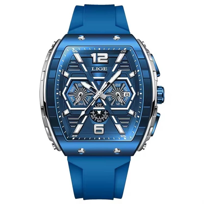 LIGE 89108 Business Wristwatch Waterproof Sport Men'S Watch Casual Silicone Date Quartz Wrist Watches for Men Relogio Masculino - MCROONS.COM
