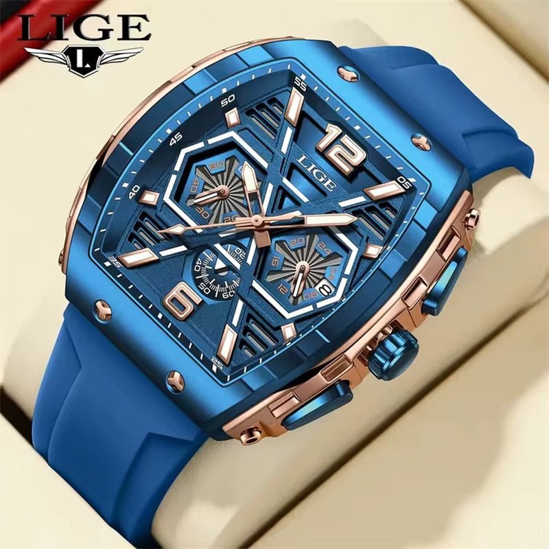 LIGE 89108 Business Wristwatch Waterproof Sport Men'S Watch Casual Silicone Date Quartz Wrist Watches for Men Relogio Masculino - MCROONS.COM