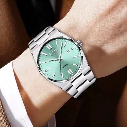 LIGE 89153 Watch for Man 3Atm Waterproof Luminous Date Week Stainless Steel Wristwatches Casual Quartz Men'S Watches Male Clock - MCROONS.COM