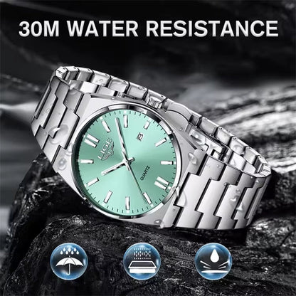 LIGE 89153 Watch for Man 3Atm Waterproof Luminous Date Week Stainless Steel Wristwatches Casual Quartz Men'S Watches Male Clock - MCROONS.COM