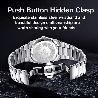 LIGE 89153 Watch for Man 3Atm Waterproof Luminous Date Week Stainless Steel Wristwatches Casual Quartz Men'S Watches Male Clock - MCROONS.COM