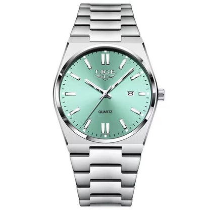 LIGE 89153 Watch for Man 3Atm Waterproof Luminous Date Week Stainless Steel Wristwatches Casual Quartz Men'S Watches Male Clock - MCROONS.COM