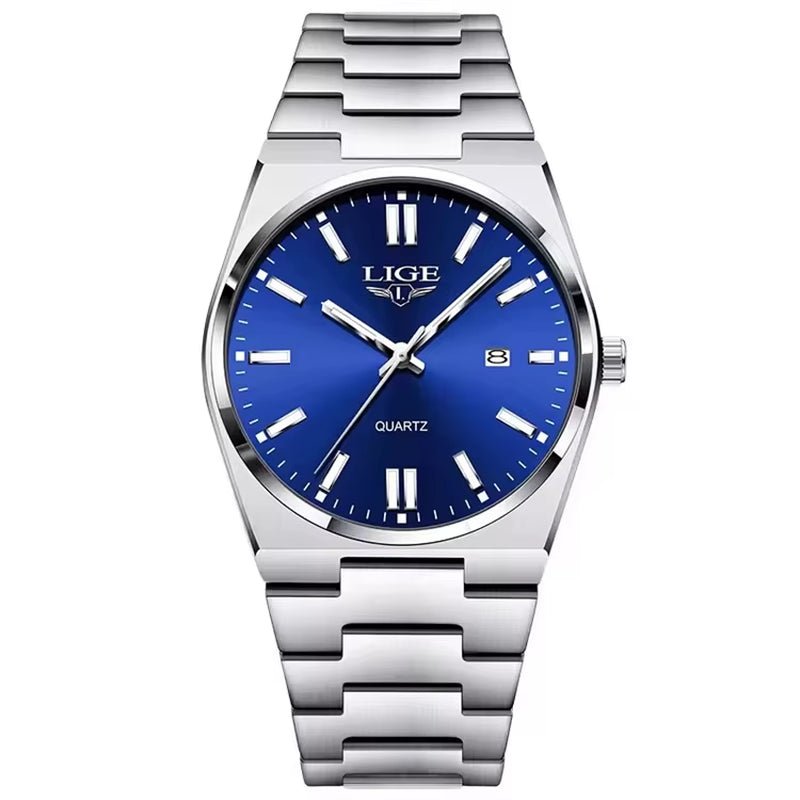 LIGE 89153 Watch for Man 3Atm Waterproof Luminous Date Week Stainless Steel Wristwatches Casual Quartz Men'S Watches Male Clock - MCROONS.COM