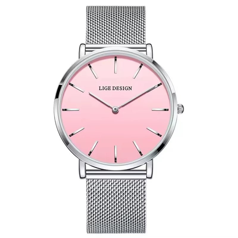 LIGE 89191 Elegant Women Watches Fashion Simple Ladies Quartz Clock Lady Wristwatch Waterproof Ultra - Thin Watch Relogio Feminino - MCROONS.COM